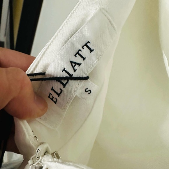 NWT Elliat Aisle Satin White Wedding Bride Slip Cowl Neck Maxi Dress Size Small - Picture 11 of 16